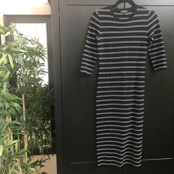 Theory Black and White Striped Dress Size P (XS) - Picture 6 of 7